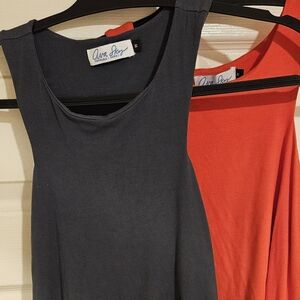 Ava Sky Vibrant Orange Top And Dark Blue Tank Tops 2